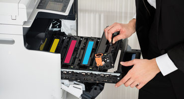 hand changing ink jet on a color copier